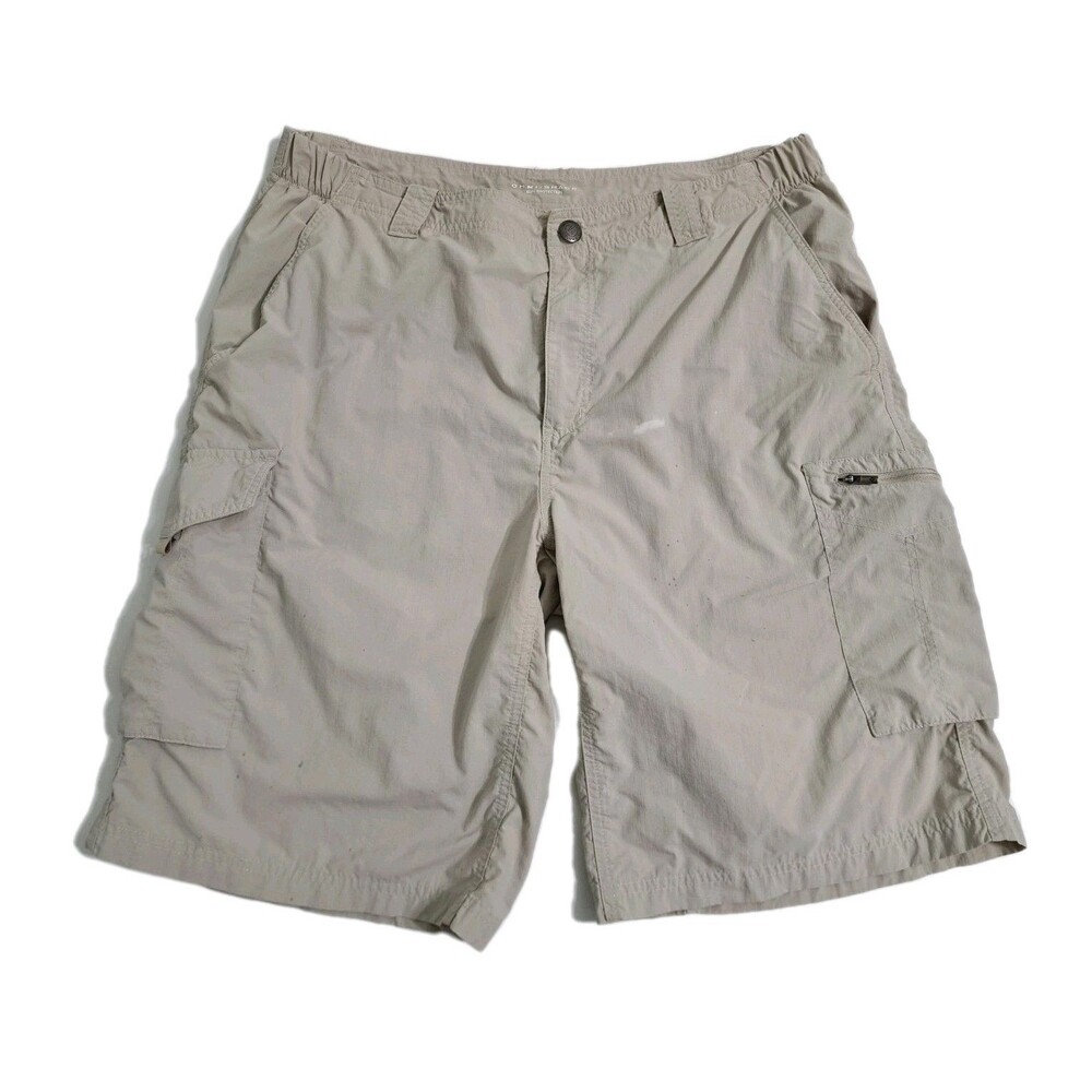 Columbia Cargo Shorts Men's 38 Silver Ridge Hiking Trail Beige Khaki Tan Fishing